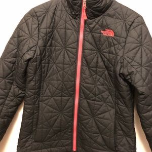 The North Face Black and Red Quilted Jacket